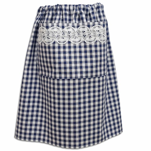 Halbschürze hannah blau weiß - halbschürze,