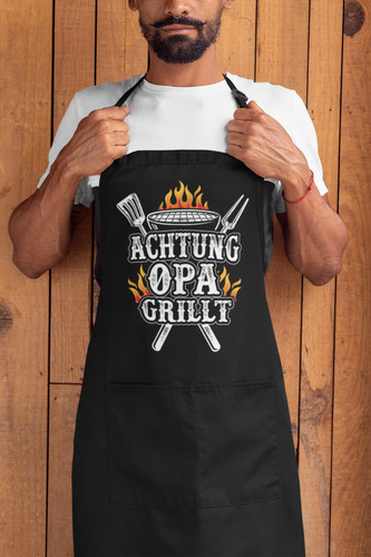 Grillschürze achtung opa - grillschürze,